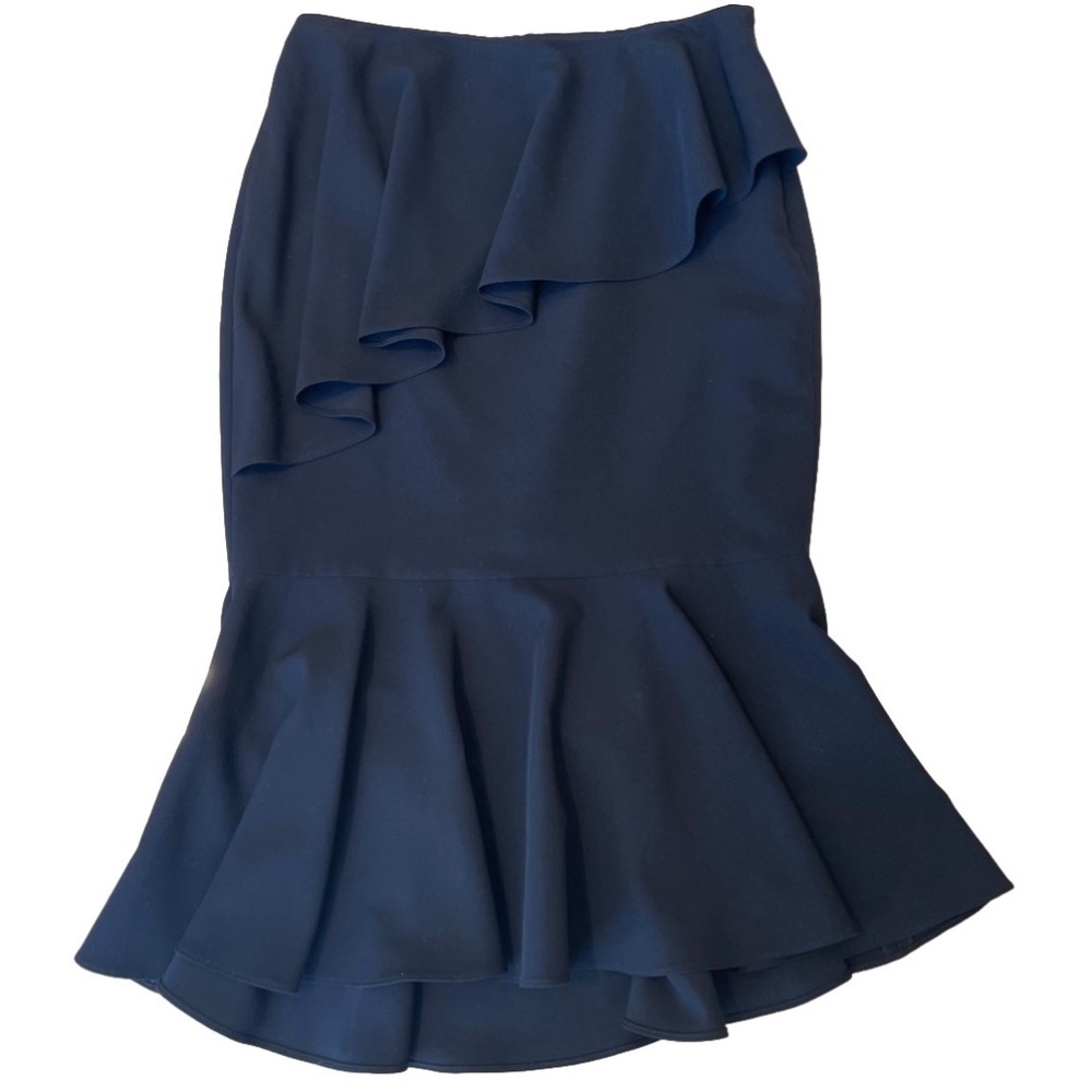 SCRIPTED RUFFLED SKIRT SZ SMALL